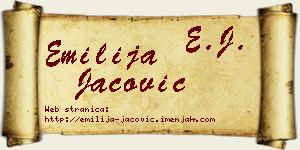 Emilija Jačović vizit kartica